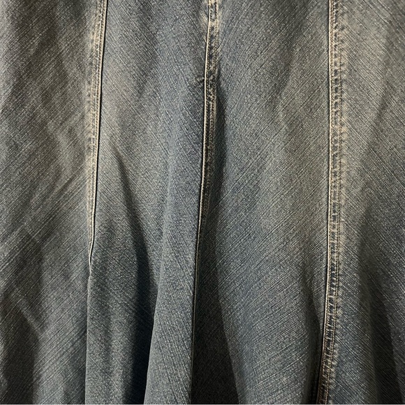 A.M.I. Blue Denim A-Line Mermaid Denim Long Maxi Skirt Western Costal Sz 10 - Picture 6 of 11